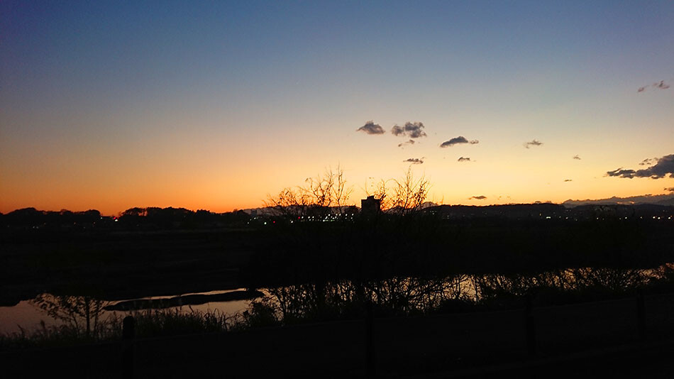 10多摩川の夕焼け