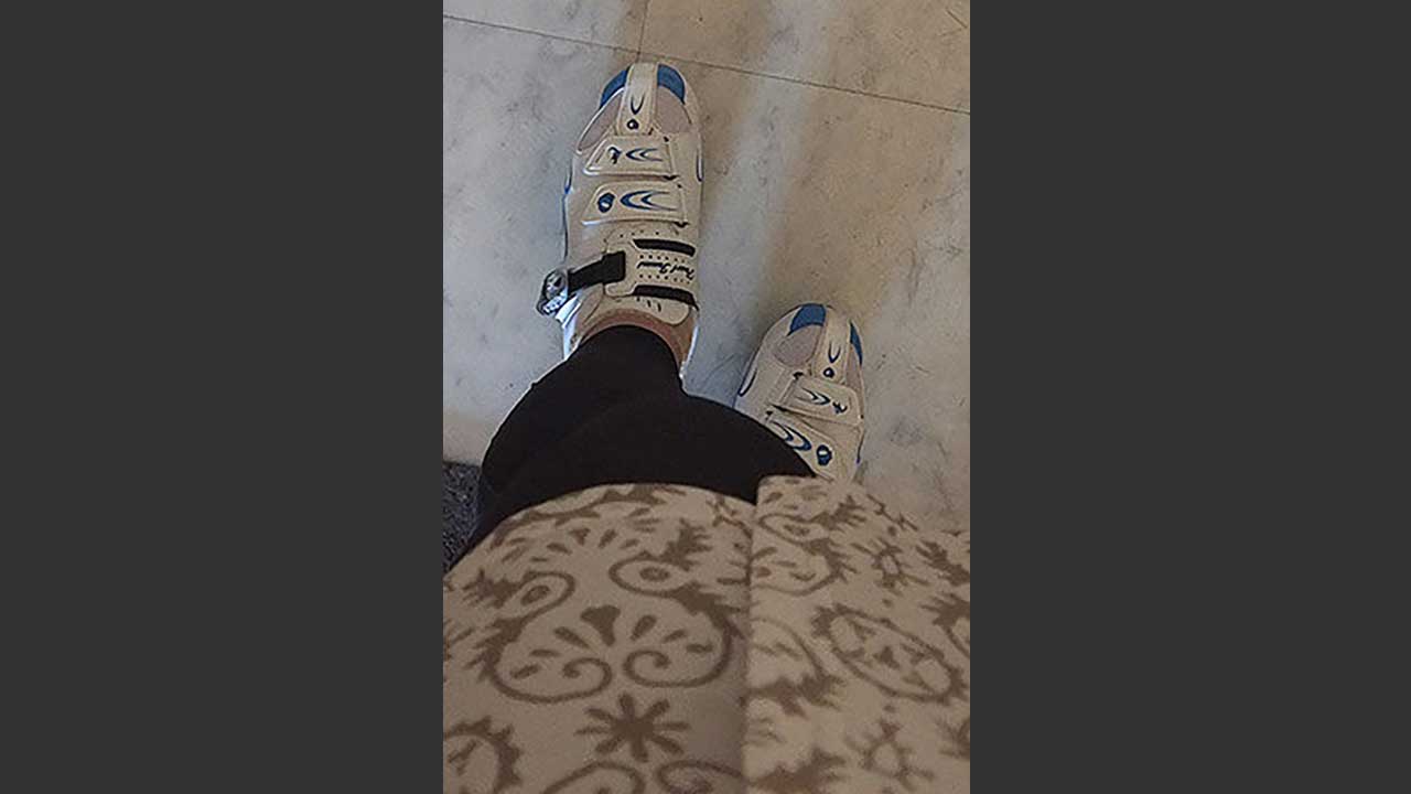 SPD-SLシューズに履き替えて