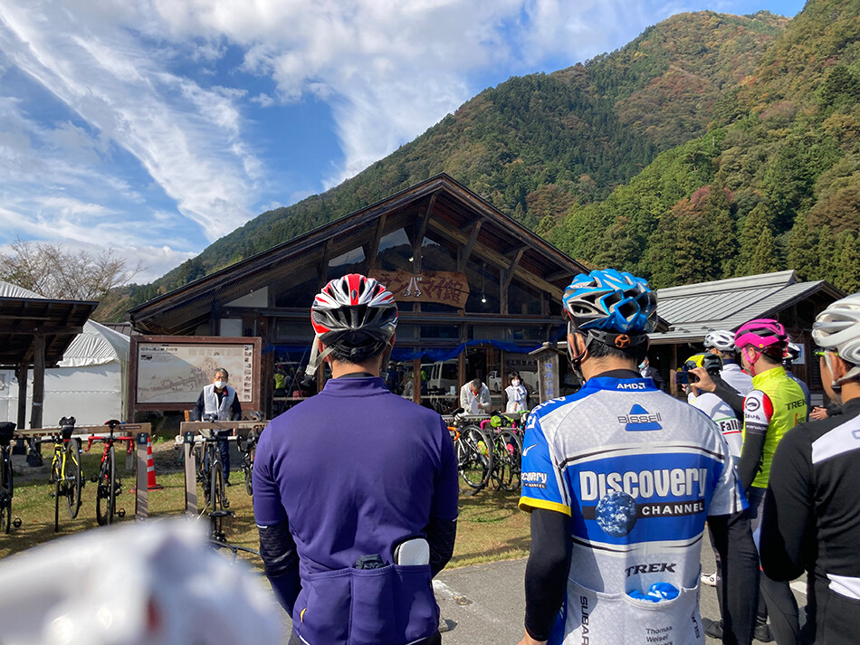 道の駅遠山郷,しらびそチャレンジ,ロードバイク,自転車,開会式