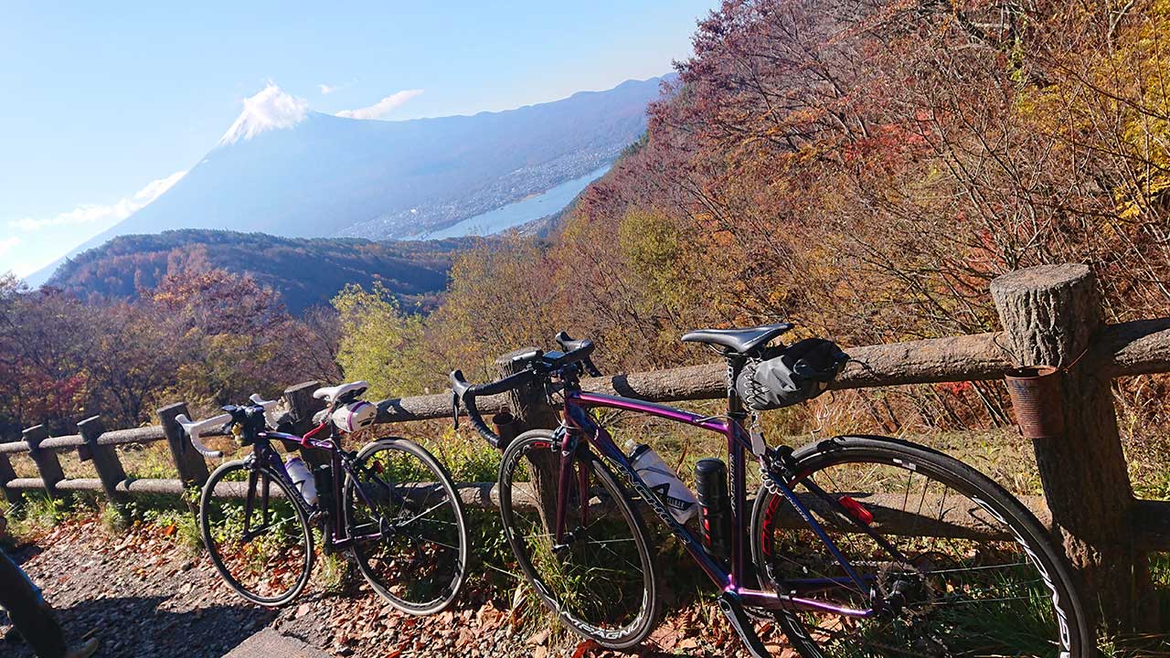 御坂峠,紅葉,富士山