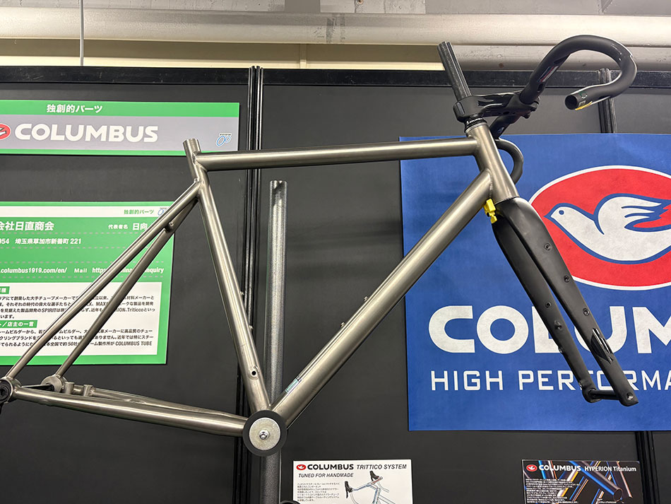 ハンドメイドバイシクル展で展示された、COLUMBUS（コロンバス）自転車のパーツ・フレーム素材