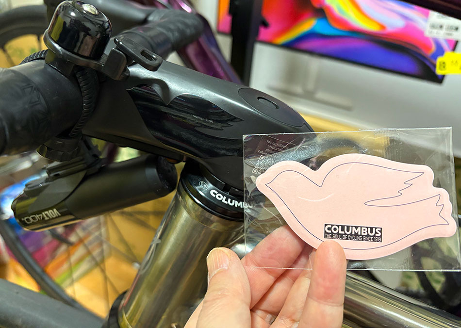 ハンドメイドバイシクル展で展示された、COLUMBUS（コロンバス）自転車のパーツ・フレーム素材