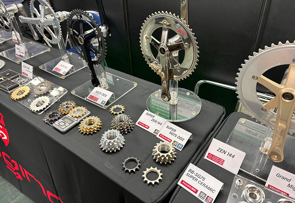 ハンドメイドバイシクル展で展示された、スギノ（Sugino）のクランク